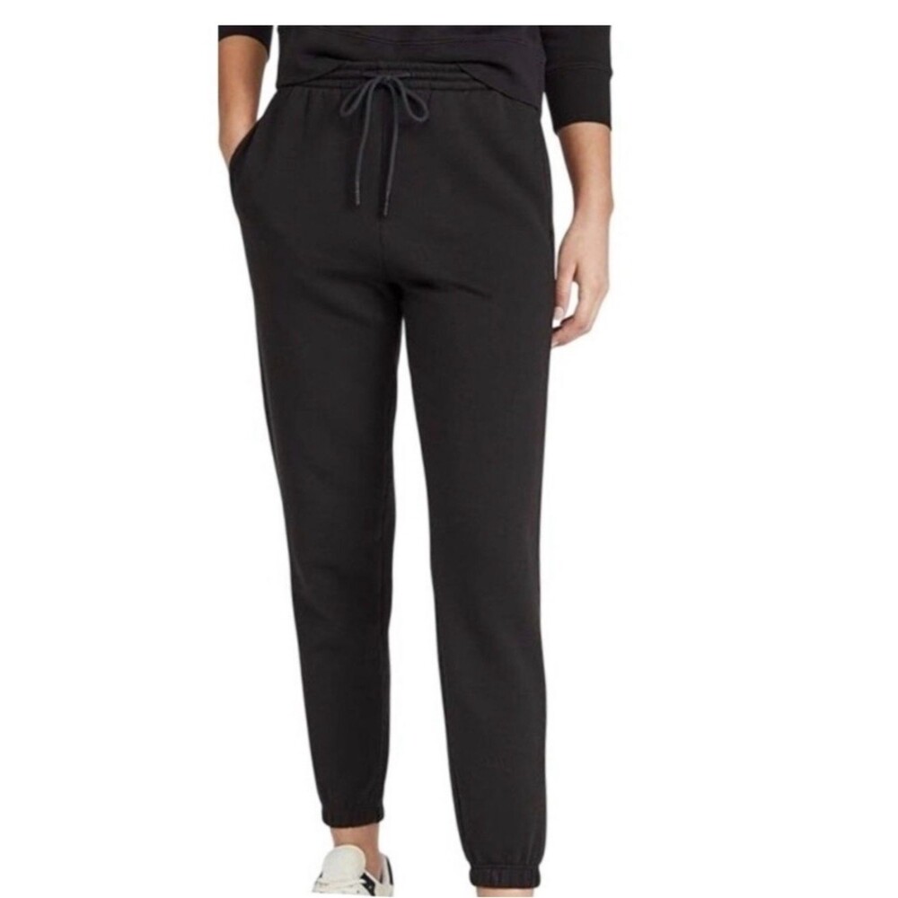 Vince Black Ribbed Waistband Sweatpants with Pockets - Size Small